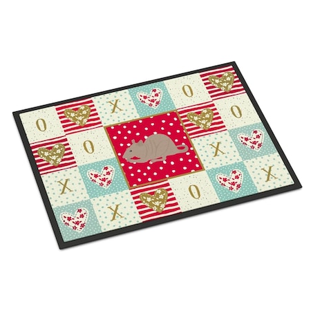 Carolines Treasures 24 x 36 in. Fuzz Rat Love Indoor or Outdoor Mat CK5460JMAT